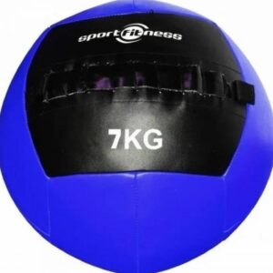 Balon De Peso 7kg Cuero Sintetico Sport Fitness Azul con Negro