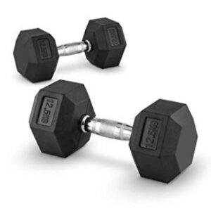 Mancuerna Encauchetada 12.5 Kg Sport Fitness Negra
