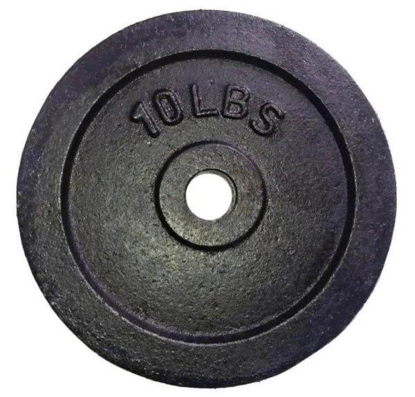 Disco De 10 Libras Acero Fundido De 1" Negro