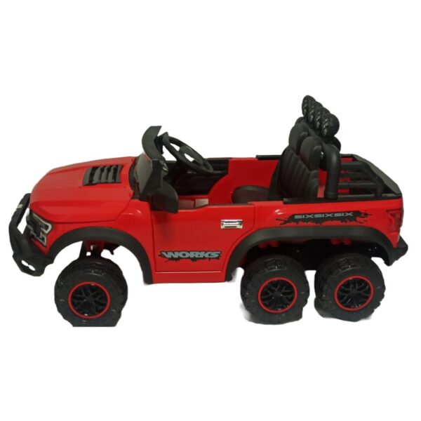 CARRO BATERIA JEEP SEIS LLANTAS BBJ ROJO - Imagen 4