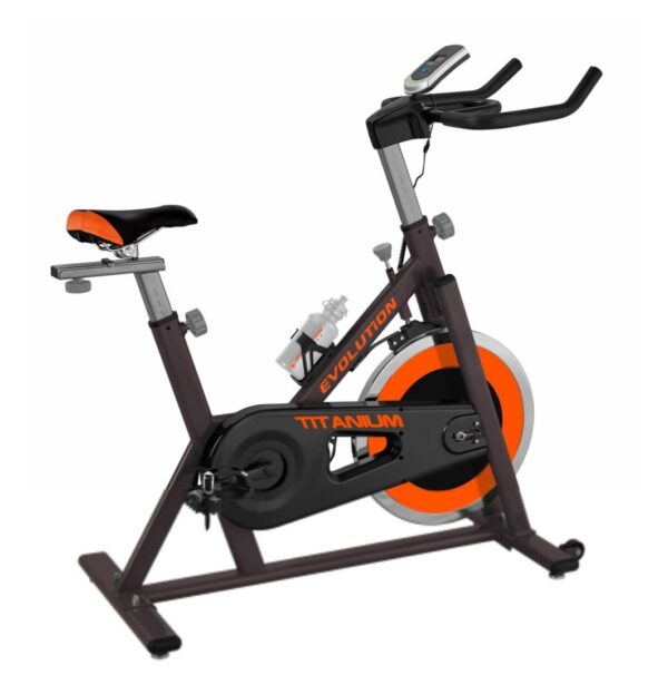 Spinning Titanium Evolution Fitness Negra Con Naranja