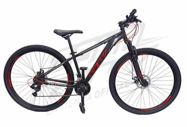 Bicicleta Rin 29 Gw Titán 7 Velocidades Marco En Acero Frenos De Disco Mecánicos Negra - Imagen 3