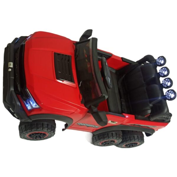 CARRO BATERIA JEEP SEIS LLANTAS BBJ ROJO - Imagen 2
