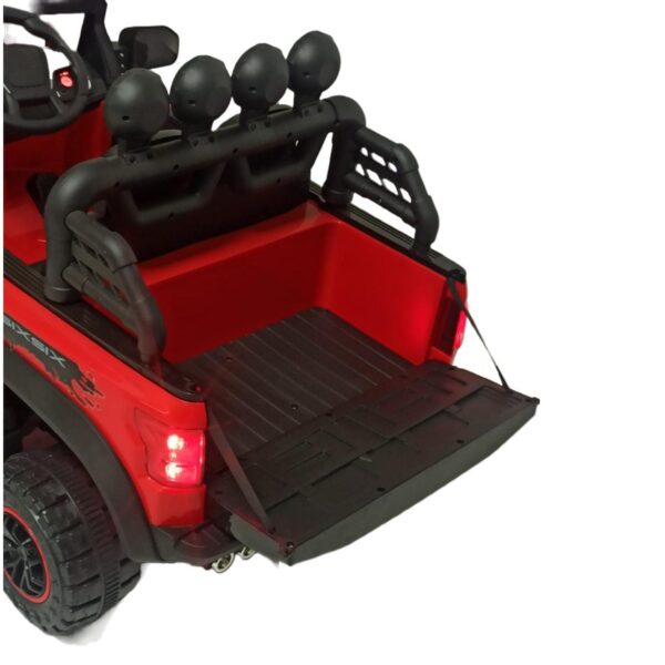 CARRO BATERIA JEEP SEIS LLANTAS BBJ ROJO - Imagen 3