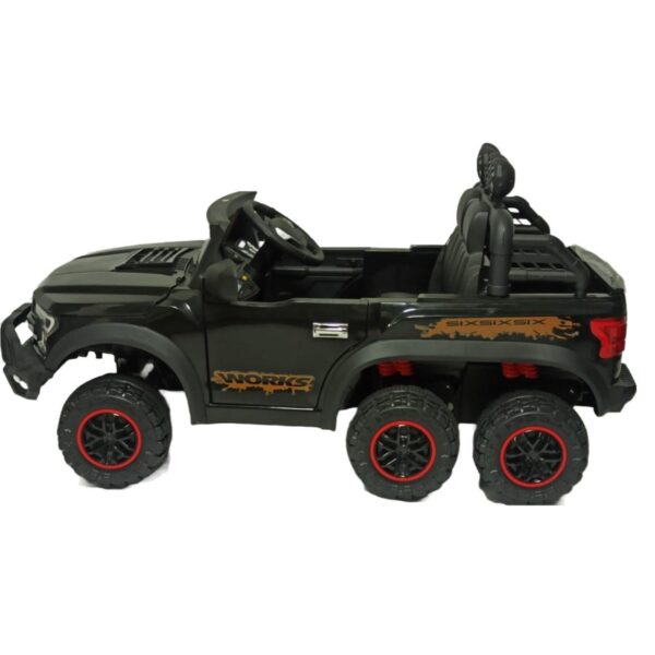 CARRO BATERIA JEEP SEIS LLANTAS BBJ NEGRO - Imagen 5