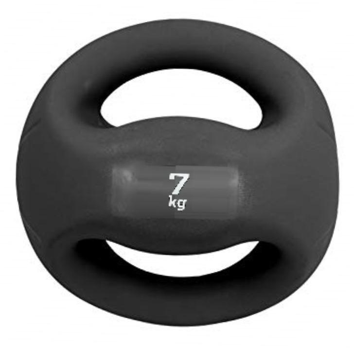 Balon Medicinal 7 Kg Con Agarre Negro | Almacén Flota Blanca
