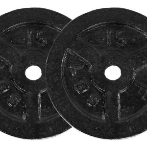 Disco De 15 Libras Acero Fundido De 1" Negro