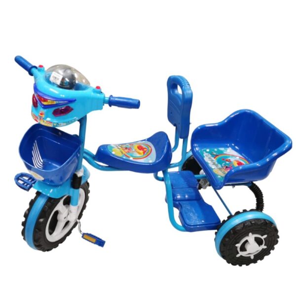 Triciclo Doble Puesto Azul