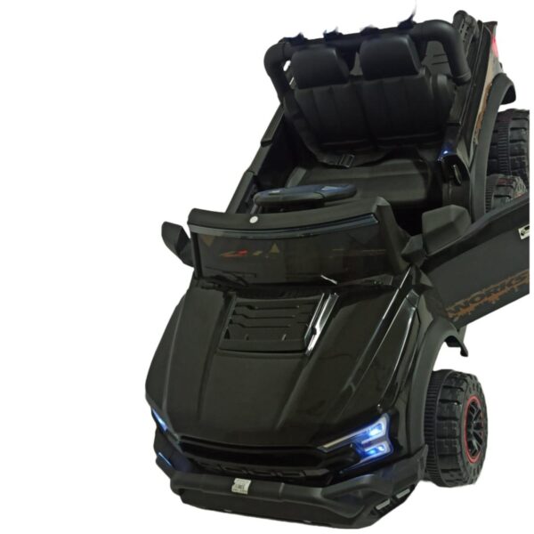 CARRO BATERIA JEEP SEIS LLANTAS BBJ NEGRO - Imagen 2