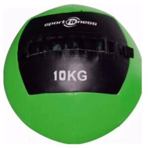 Balon De Peso 10kg Cuero Sintetico Sport Fitness Verde Con Negro