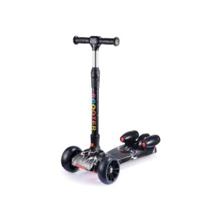 Patineta Scooter Base Estampa Con Luz Humo Negra