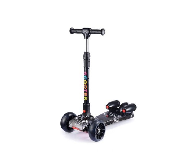 Patineta Scooter Base Estampa Con Luz Humo Negra