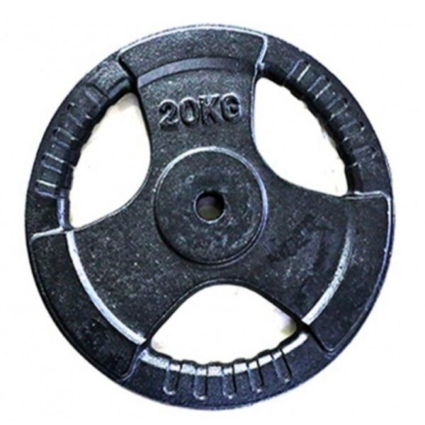 Disco Estándar 20KG Sport Fitness Con Agarre Negro