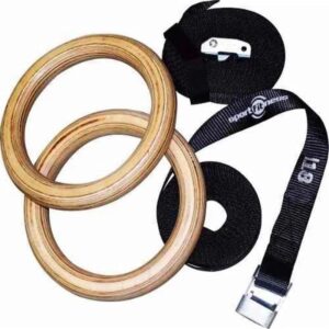 Anillos De Madera Gimnasio Sport Fitness Negro