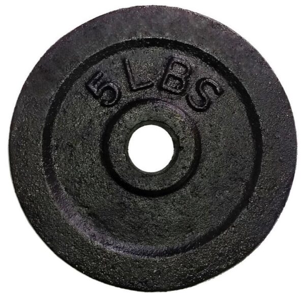 Disco De 5 Libras Acero Fundido De 1" Negro